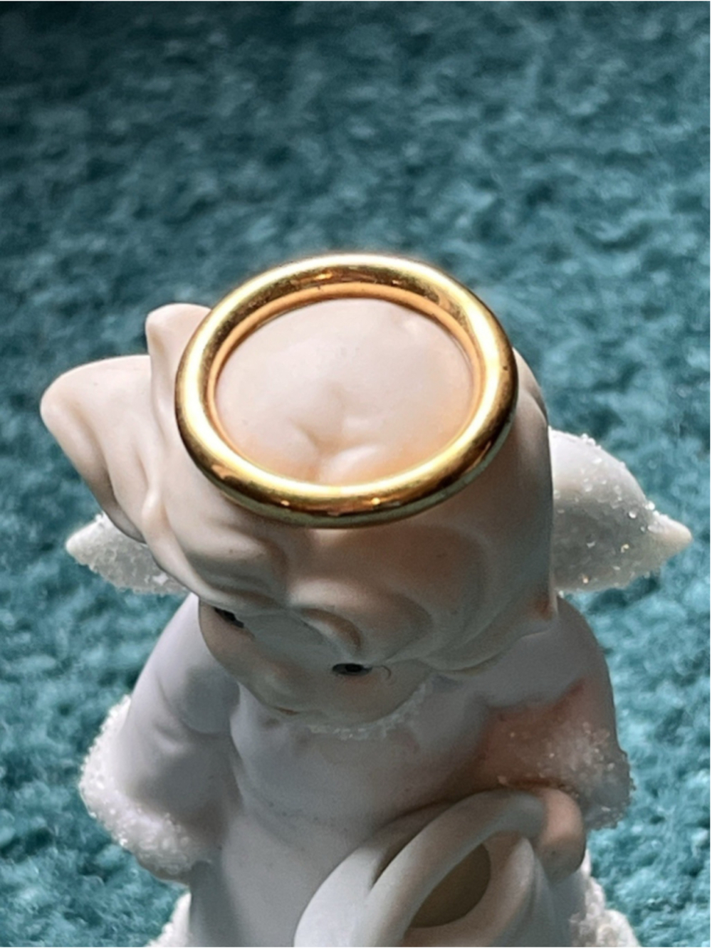 Enesco 1995 Porcelain Angel Figurine Watering Can White/Gold Halo 3D - Picture 3 of 6